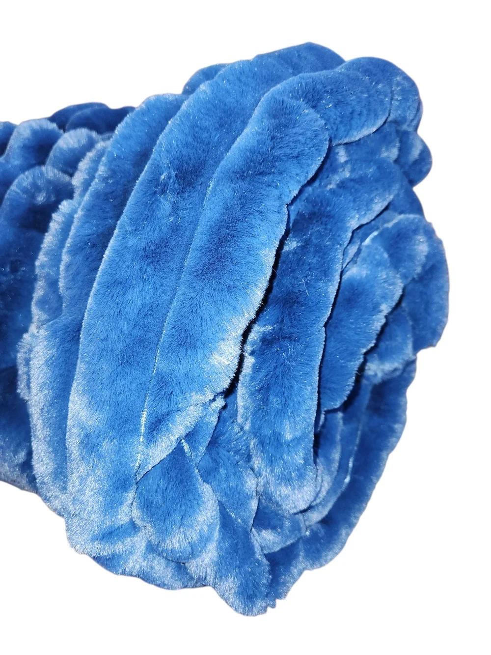 NWT Minky Couture Monster Size Blanket Deep Royal Blue Plush Ribbed Throw 60X72